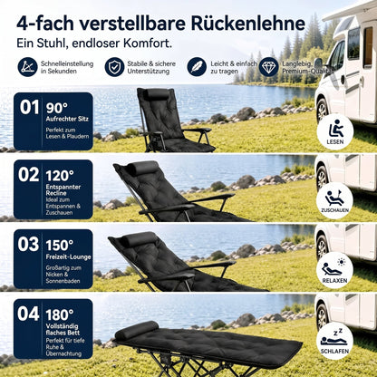 📢📢40% RABATT !!⏰Tragbarer, verstellbarer Klappstuhl für den Außenbereich — Leicht, Robust & Vielseitig 🪑🏕️