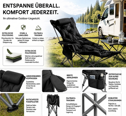 📢📢40% RABATT !!⏰Tragbarer, verstellbarer Klappstuhl für den Außenbereich — Leicht, Robust & Vielseitig 🪑🏕️