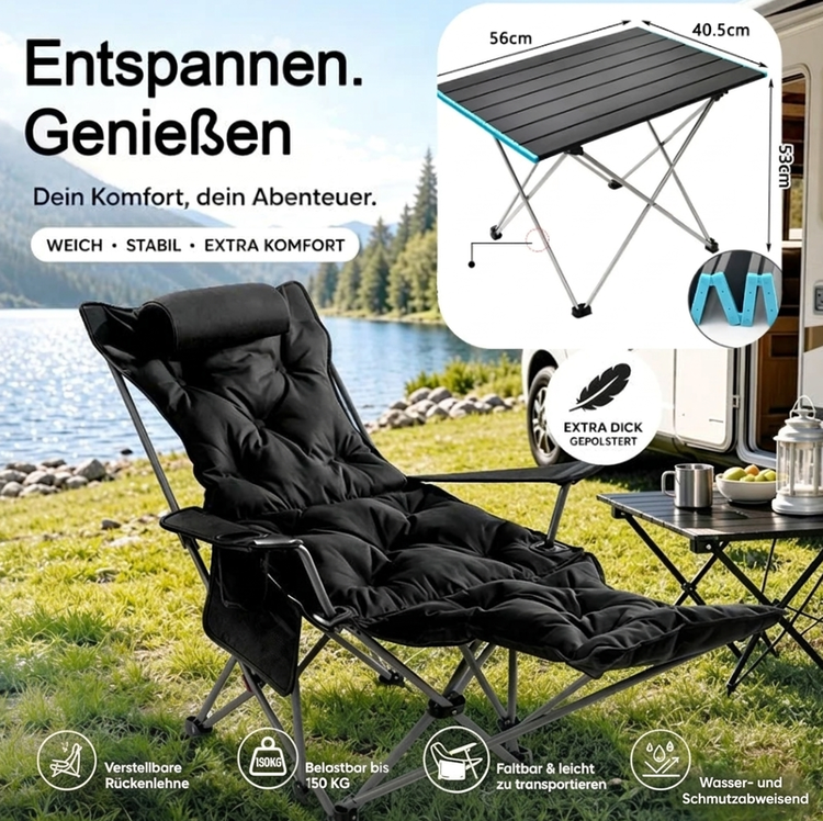 📢📢40% RABATT !!⏰Tragbarer, verstellbarer Klappstuhl für den Außenbereich — Leicht, Robust & Vielseitig 🪑🏕️