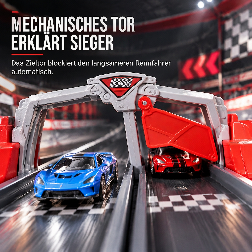 ⏳Begrenzte Zeit 50% Rabatt💥Spielzeug-Transformations-Lagerlastwagen für Kinder mit Soundeffekten und 207 cm langer, klappbarer Katapult-Rennstrecke sowie Mini-Legierungs-Baufahrzeugen