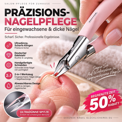 💅✨ JETZT: 50 % RABATT FÜR BEGRENZTE ZEIT – Extrem scharfe Nagelzange aus deutschem Stahl – Für eingewachsene Nägel – Doppel Funktion – Rostfrei – Waschbar – Professionelle Pediküre zu Hause 🦶🛡️