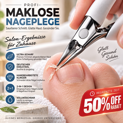 💅✨ JETZT: 50 % RABATT FÜR BEGRENZTE ZEIT – Extrem scharfe Nagelzange aus deutschem Stahl – Für eingewachsene Nägel – Doppel Funktion – Rostfrei – Waschbar – Professionelle Pediküre zu Hause 🦶🛡️