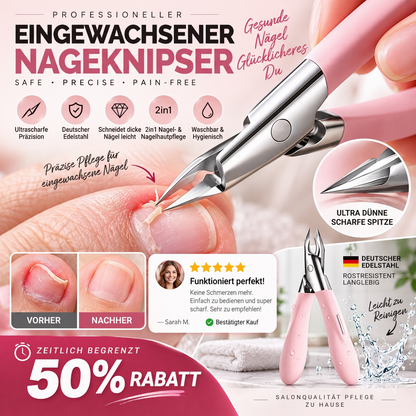 💅✨ JETZT: 50 % RABATT FÜR BEGRENZTE ZEIT – Extrem scharfe Nagelzange aus deutschem Stahl – Für eingewachsene Nägel – Doppel Funktion – Rostfrei – Waschbar – Professionelle Pediküre zu Hause 🦶🛡️