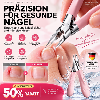 💅✨ JETZT: 50 % RABATT FÜR BEGRENZTE ZEIT – Extrem scharfe Nagelzange aus deutschem Stahl – Für eingewachsene Nägel – Doppel Funktion – Rostfrei – Waschbar – Professionelle Pediküre zu Hause 🦶🛡️