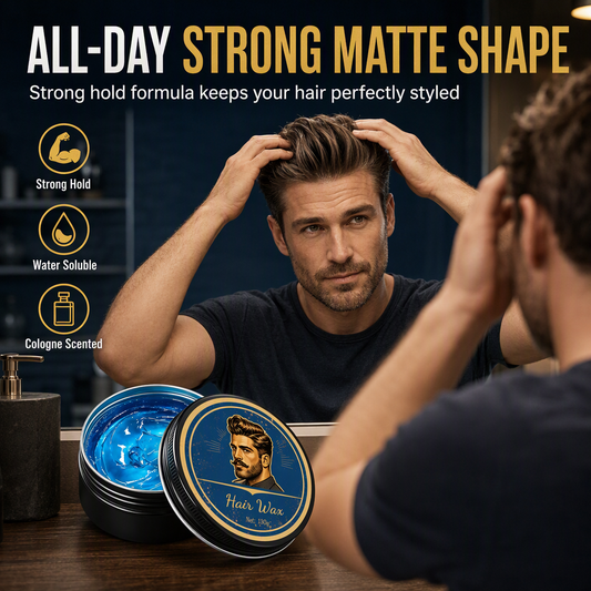 Herren-Haarwachs-Pomade mit Köln-Duft, 130 g, mattes Finish, starker Halt, voluminisierendes Haarstyling-Wachs, wasserlösliche, langanhaltende Haarpaste
