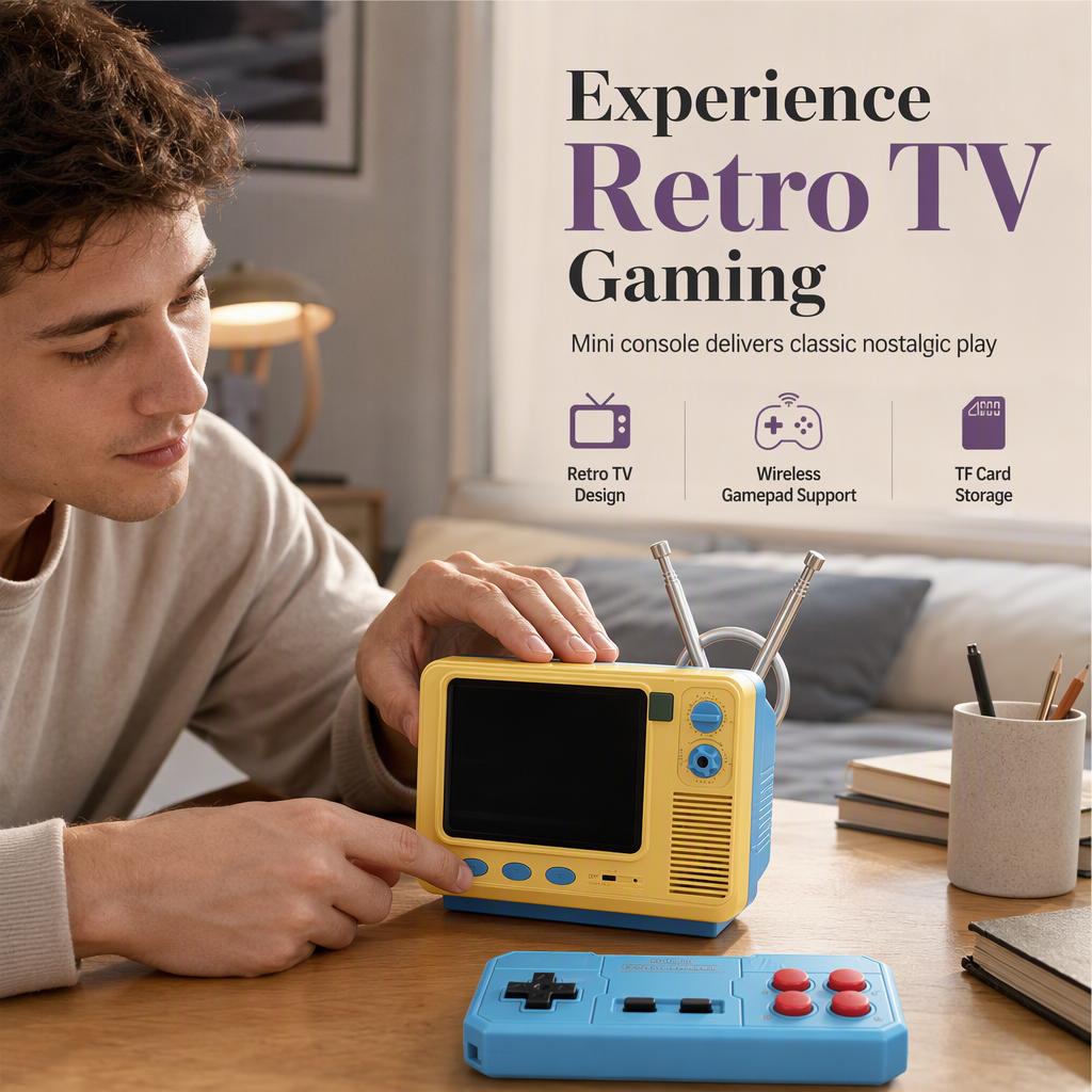 🔥50 % Rabatt🔥Klassische Retro Mini TV-Spielekonsole GV300S – Nostalgische kabellose Handheld-Konsole mit TF-Kartenversion