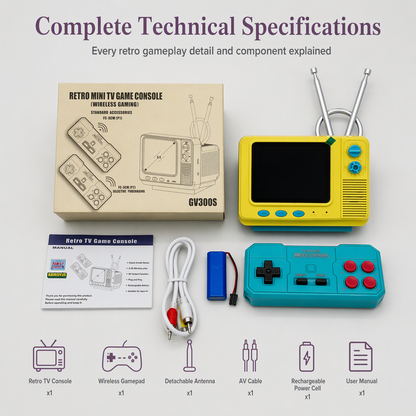 🔥50 % Rabatt🔥Klassische Retro Mini TV-Spielekonsole GV300S – Nostalgische kabellose Handheld-Konsole mit TF-Kartenversion
