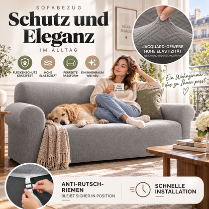 🛋️🛡️ Ultra-dehnbare Jacquard-Sofaschonbezüge – rutschfeste Gurte, dicker und eleganter Stoff, schützen und verleihen Sie Ihrem Sofa einen neuen Look, ohne dass es sich bewegt 🏠✨