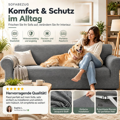 🛋️🛡️ Ultra-dehnbare Jacquard-Sofaschonbezüge – rutschfeste Gurte, dicker und eleganter Stoff, schützen und verleihen Sie Ihrem Sofa einen neuen Look, ohne dass es sich bewegt 🏠✨