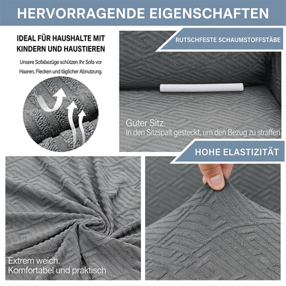 🛋️🛡️ Ultra-dehnbare Jacquard-Sofaschonbezüge – rutschfeste Gurte, dicker und eleganter Stoff, schützen und verleihen Sie Ihrem Sofa einen neuen Look, ohne dass es sich bewegt 🏠✨