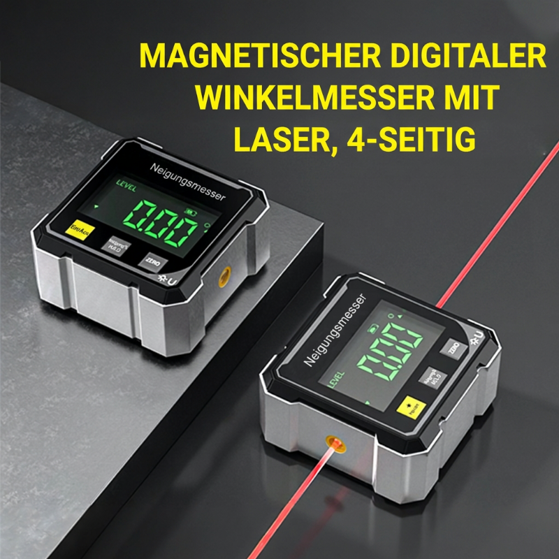 📢📢50% OFF !! ⏰ 4-seitige magnetische digitale Winkelmessgerät mit Laser