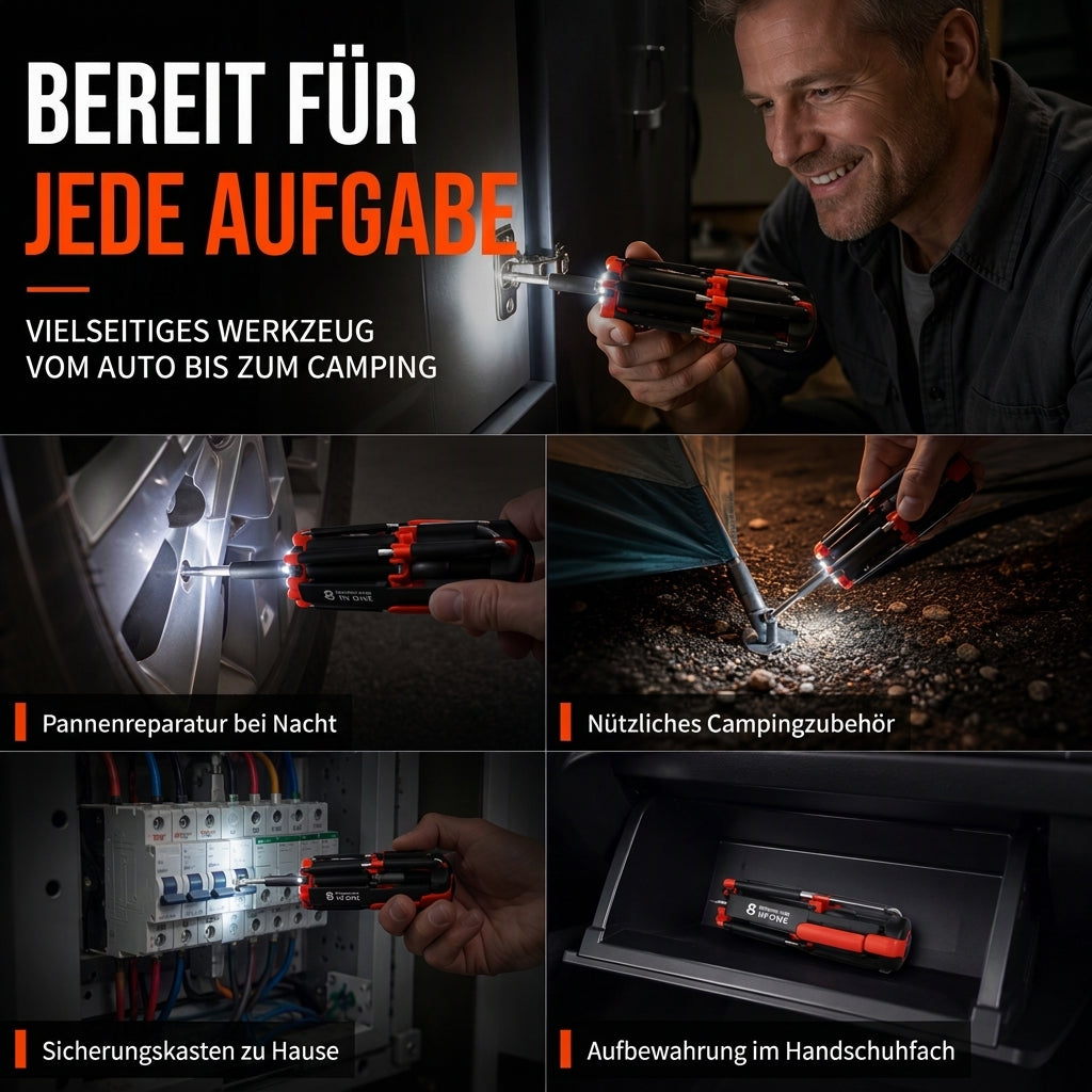 🔧 50% RABATT! 💡 Multifunktionaler Schraubendreher-Satz – Mit LED-Licht & vielseitig ✨