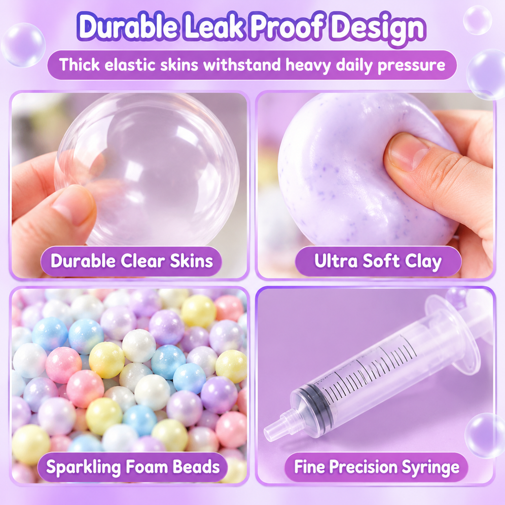 ⏳Zeitlich begrenztes Angebot⏳ DIY-Knetball-Bastelset – Squishy-Bälle selbst gestalten, mit weicher Füllung und langsamer Rückverformung, vier Setvarianten