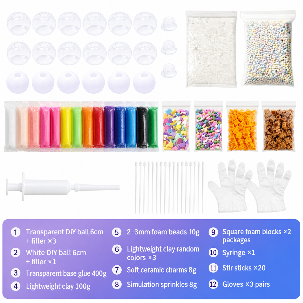 ⏳Zeitlich begrenztes Angebot⏳ DIY-Knetball-Bastelset – Squishy-Bälle selbst gestalten, mit weicher Füllung und langsamer Rückverformung, vier Setvarianten