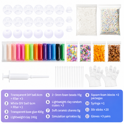 ⏳Zeitlich begrenztes Angebot⏳ DIY-Knetball-Bastelset – Squishy-Bälle selbst gestalten, mit weicher Füllung und langsamer Rückverformung, vier Setvarianten
