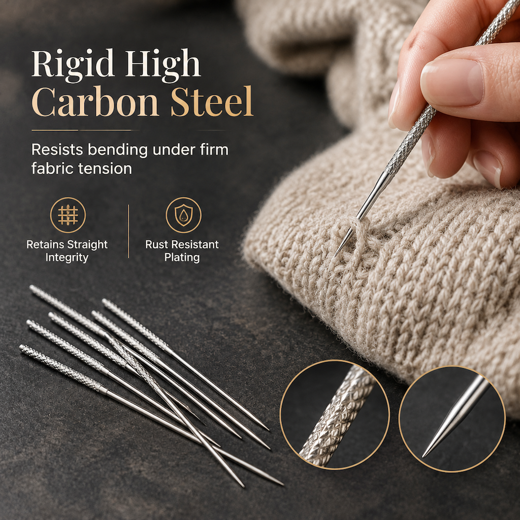 Reparieren Sie beschädigte Strickwaren im Handumdrehen! 25-teiliges Set gerändelter Reparaturnadeln