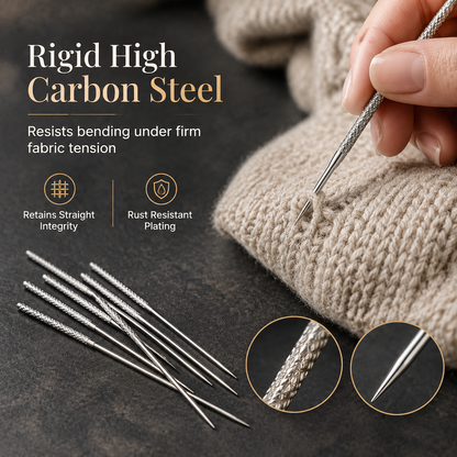 Reparieren Sie beschädigte Strickwaren im Handumdrehen! 25-teiliges Set gerändelter Reparaturnadeln